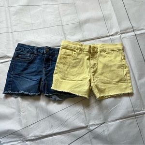 Wonder Nation/Kids365 Size 7 Denim/Yellow Shorts Bundle